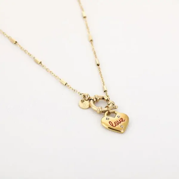 Hartketting met love goud