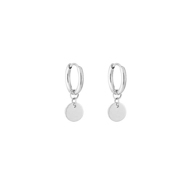 oorring met muntje zilver