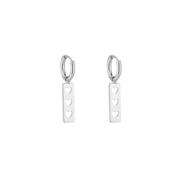 hearts oorbellen zilver