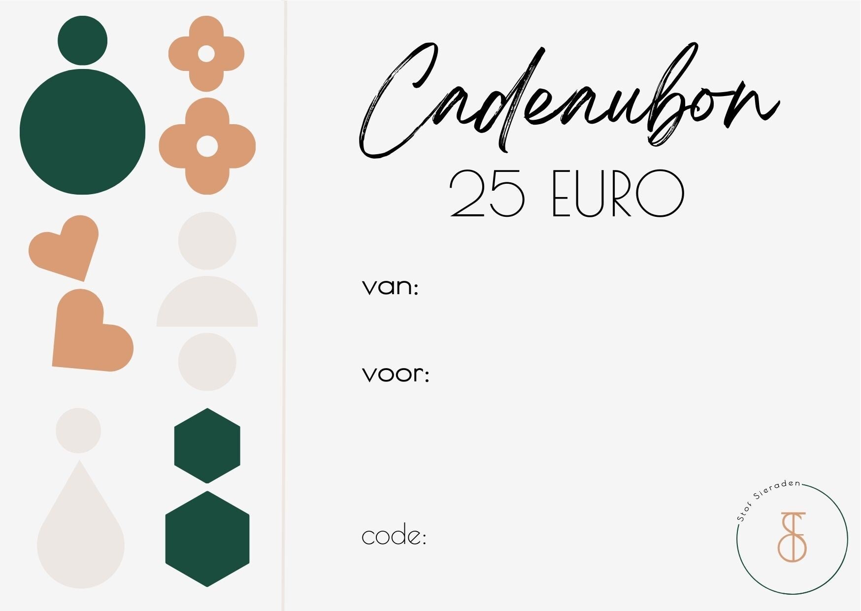 Digitale Cadeaubon 25 euro