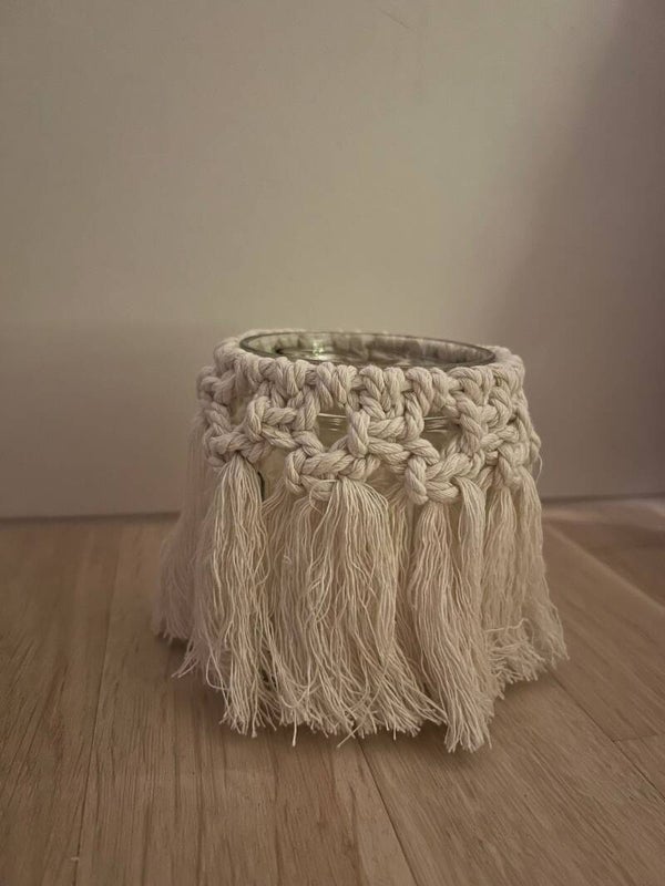 Teelicht Makramee beige