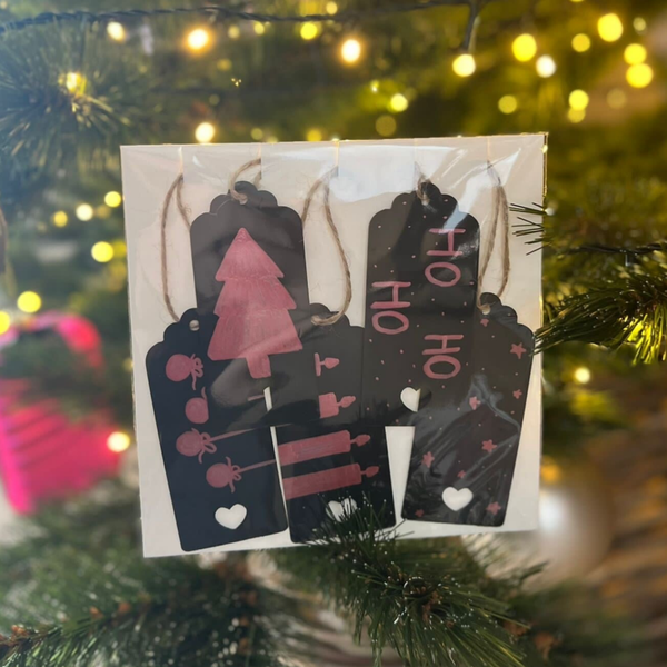 Geschenkanhänger Schwarz/Rot