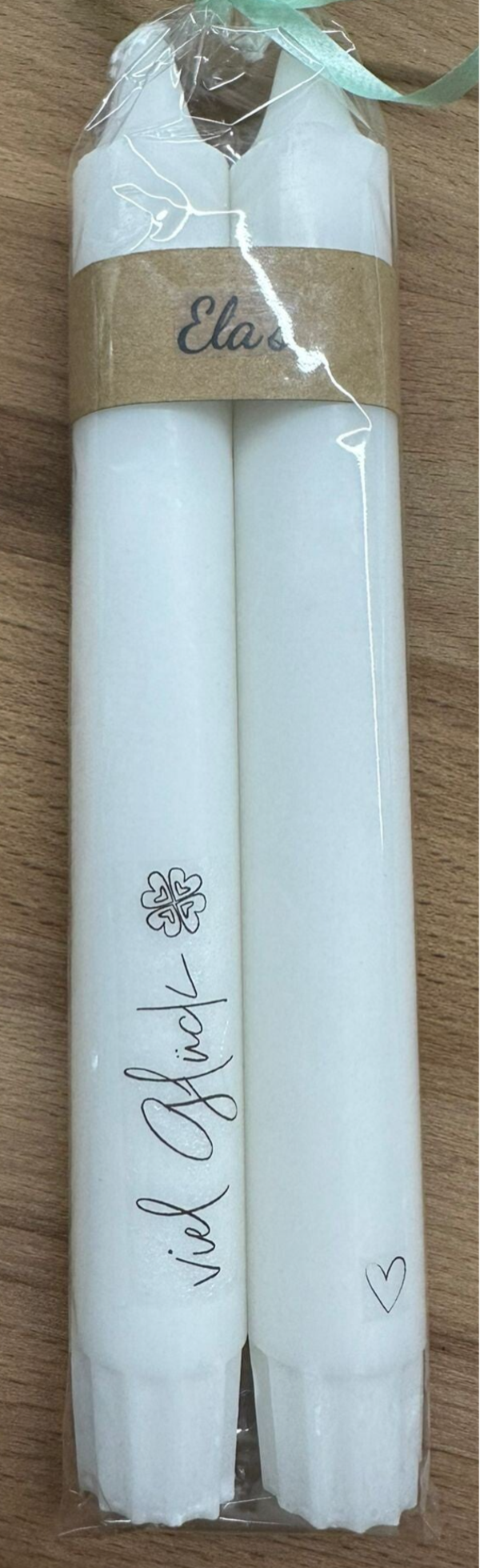 Kerzen Viel Glück (Kleeblatt) /Herz