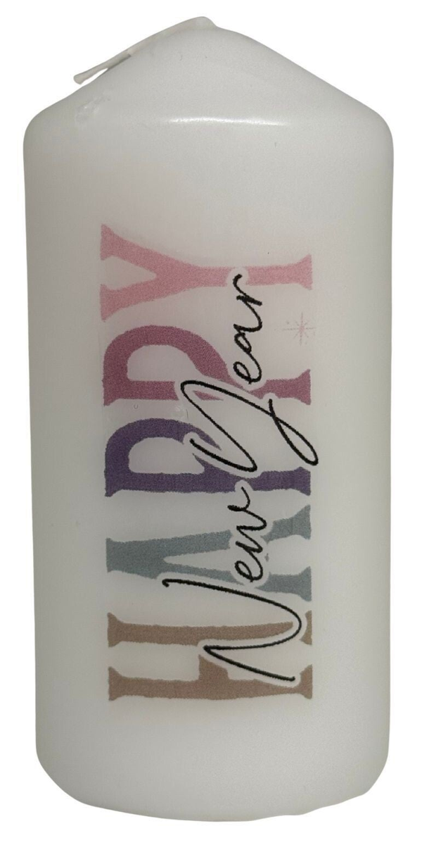 Blockkerze "Happy 2026"