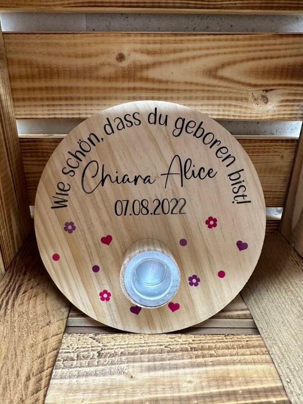 Holzkerzenständer Geburtstag