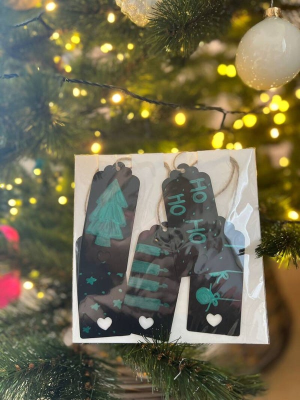 Geschenkanhänger - Schwarz/Grün