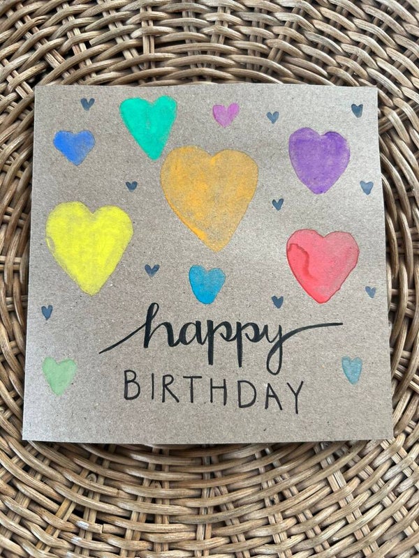 Happy Birthday farbige Herzen