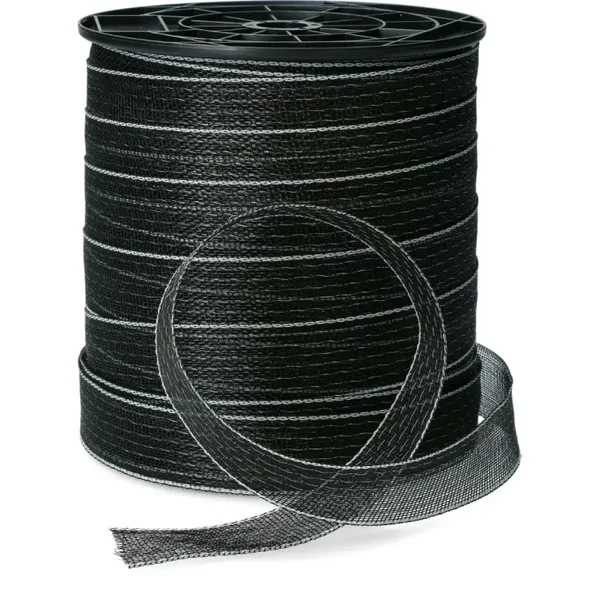 Lint basic zwart 40 mm 200 mtr