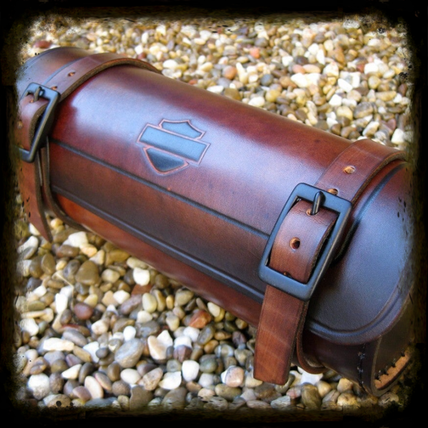 WERKZEUGROLLE DARK BROWN LEATHER H-D LOGO
