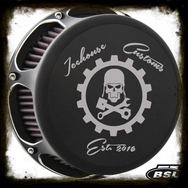 BSL LUFTFILTER ROUND  "DEIN LOGO - BLACK VELVET"