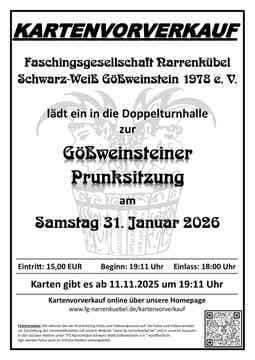 Eintrittskarte Prunksitzung Gößweinstein Samstag