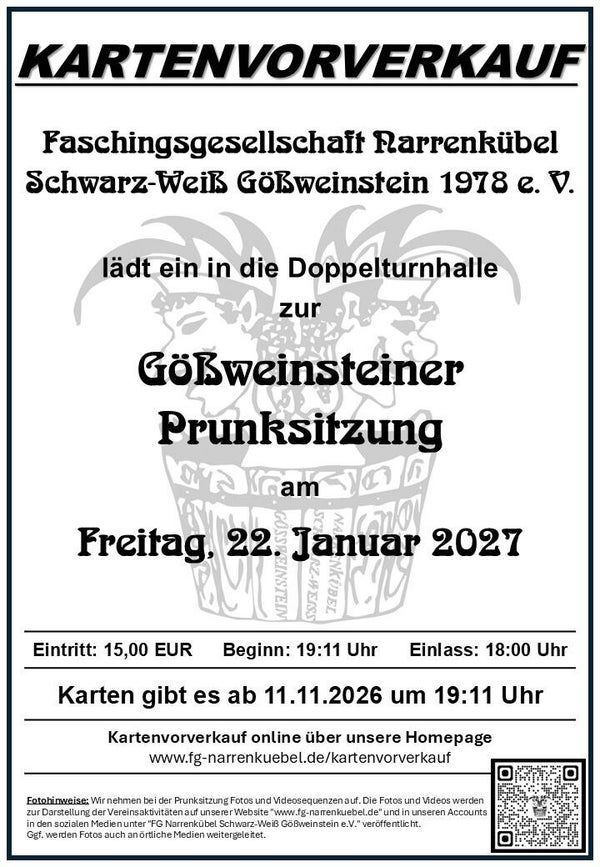 Eintrittskarte Prunksitzung Gößweinstein Freitag