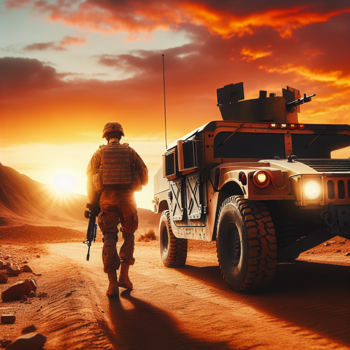 Soldier w/ Humvee One