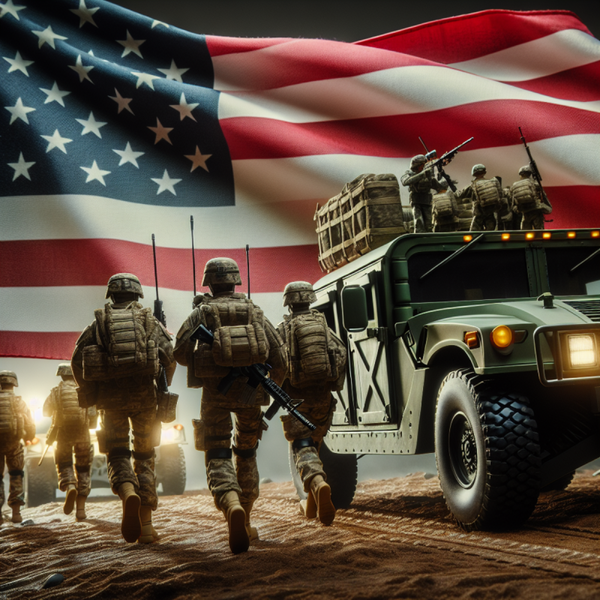Soldiers Running w/ Humvee