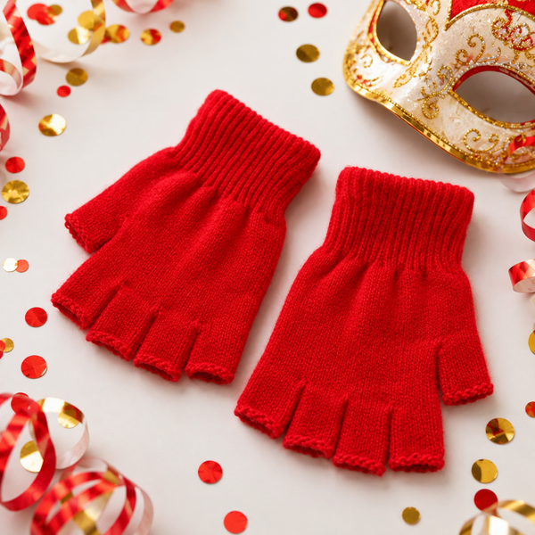 Vingerloze handschoenen rood