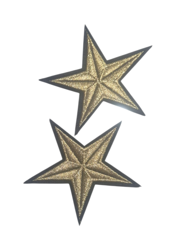 Srt van 2 gouden sterren 7.5 cm