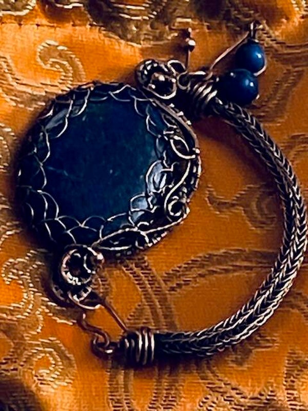 LAPIS LAZULI VIKING KNIT BRACELET