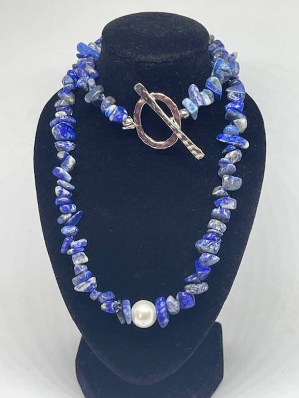 Chipped Lapis & Pearl