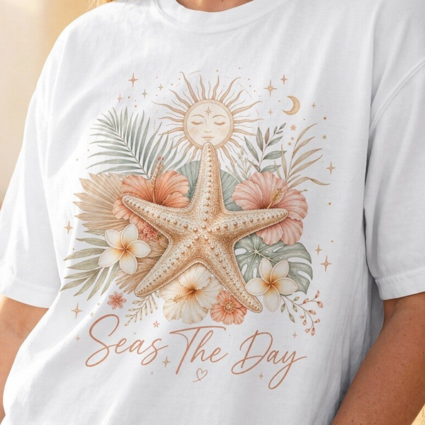 Seas The Day Zeester PNG – Coastal Boho Sublimatie Design