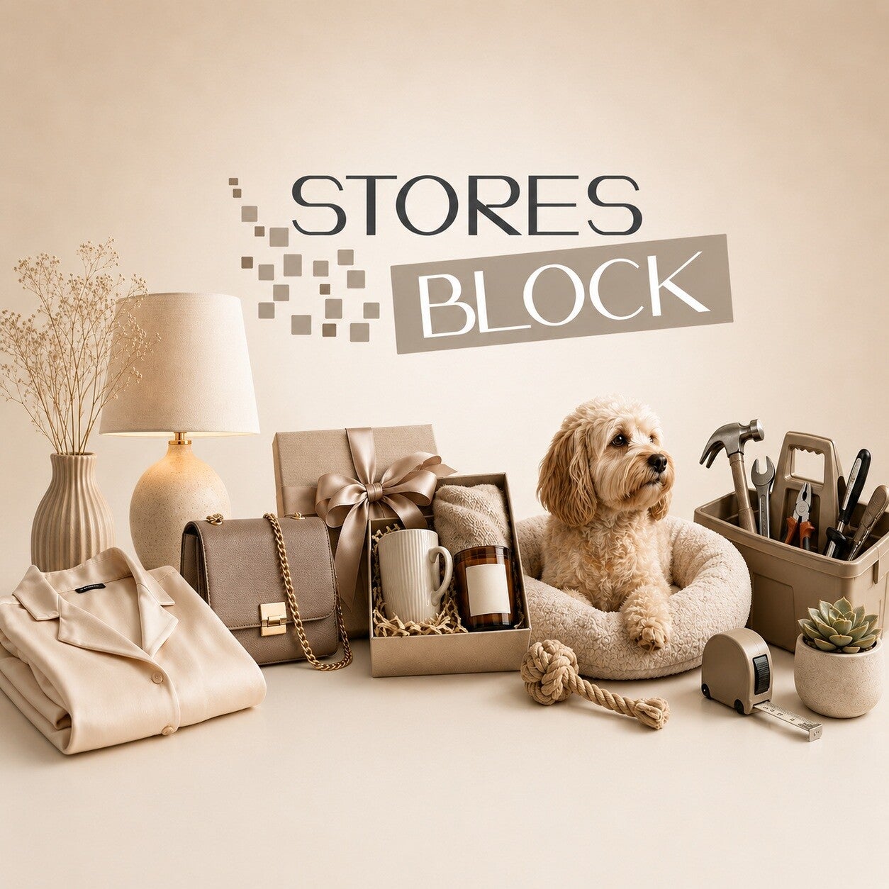 Storesblock.com webwinkel sfeerbeeld met producten voor thuis, lifestyle en dagelijks gebruik