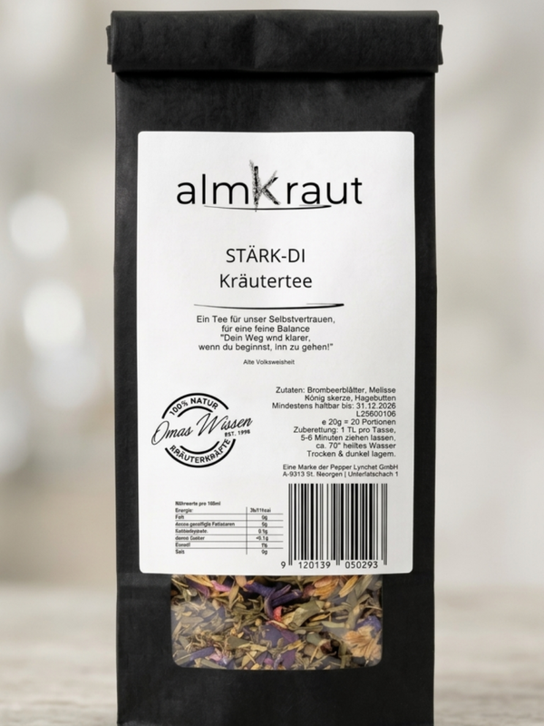 Stärk-di Kräutertee - um das Selbstvertrauen zu fördern und eine feine innere Balance zu unterstützen