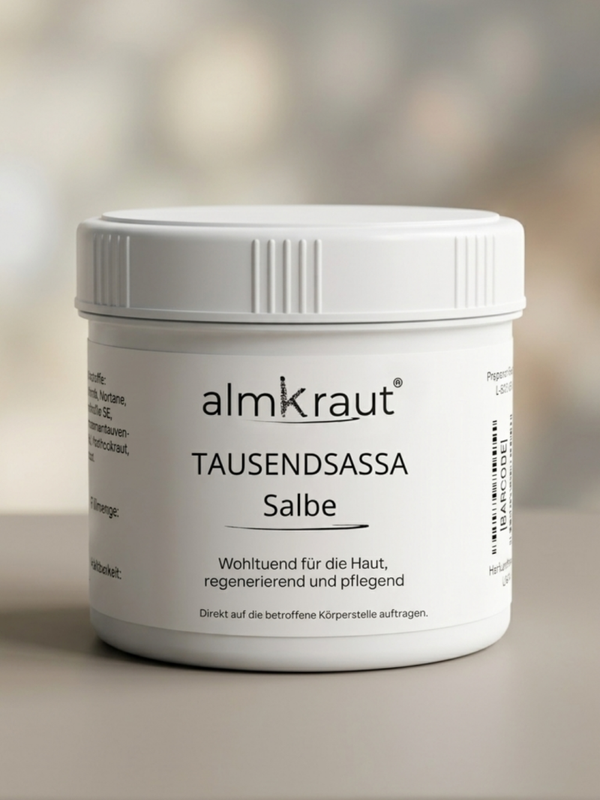 Tausendsassa Salbe - um die Regeneration beanspruchter Haut zu unterstützen und ein schützendes Gefühl zu verleihen