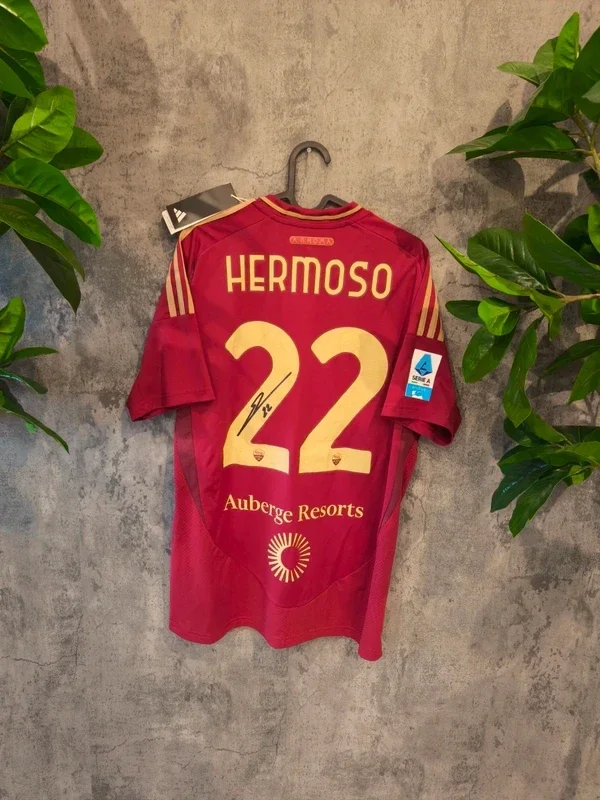 Signiertes Mario Hermoso AS Roma Trikot 2024/2025 Serie A