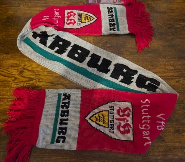 VfB Stuttgart Fanschal – Bundesliga – Vintage Fußballschal – Rot-Weiß