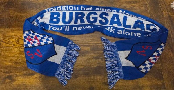 SV Burgsalach Fanschal – Tradition hat einen Namen – Fußball Schal – Blau-Weiß