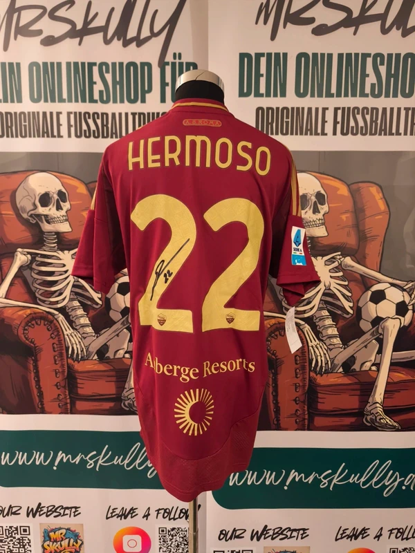 AS Rom Heimtrikot 2024/25 – Hermoso #22 – Signiert – BNWT Serie A