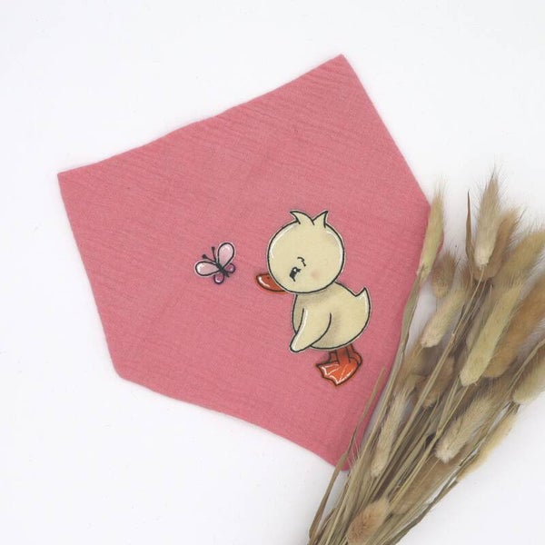 Musselin Halstuch Bubblegum mit Ente 0-3 Jahre