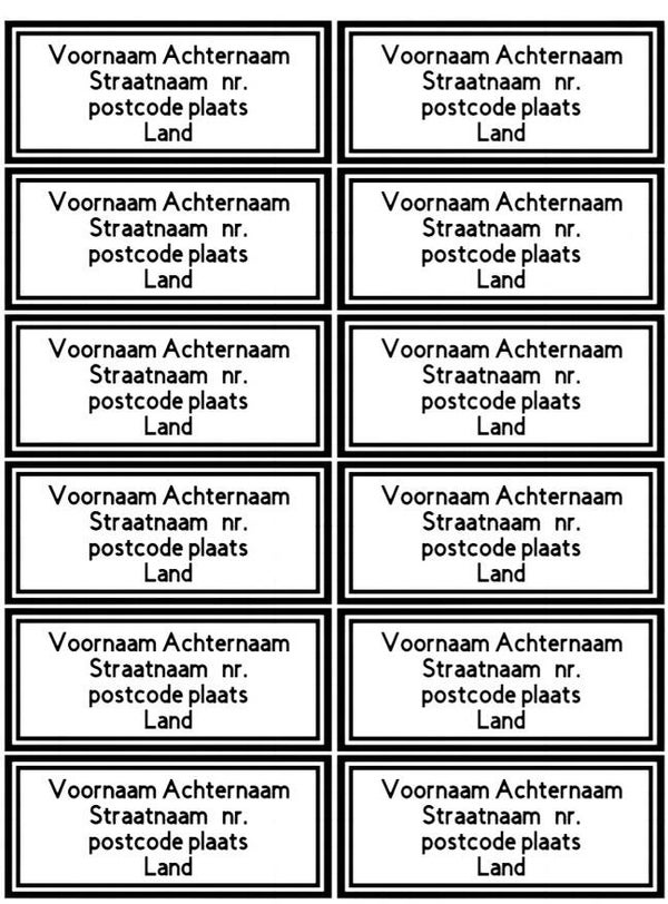 Adres stickers set van 20