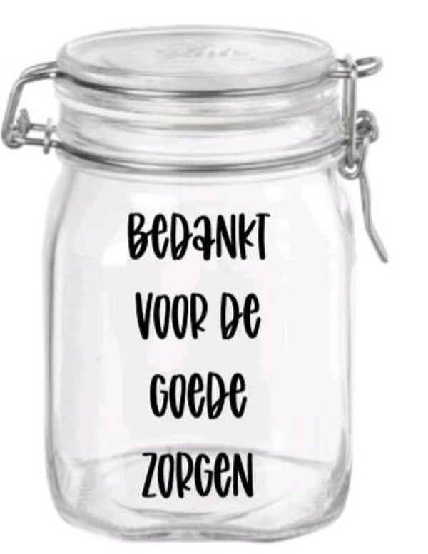 Bedankt voor de goede zorgen - Snoeppot