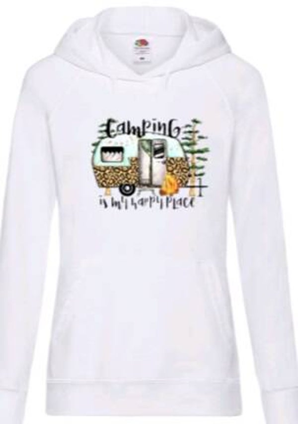 Camping is my happy place - Dames hoodie