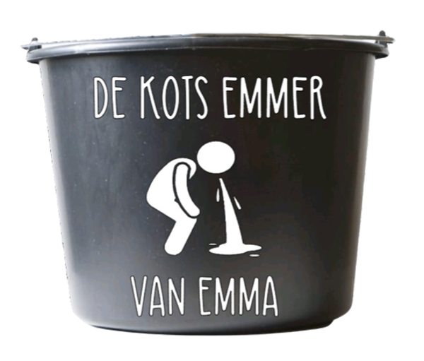 De kots emmer van ...