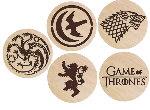 "Game of Thrones" onderzetters set van 5
