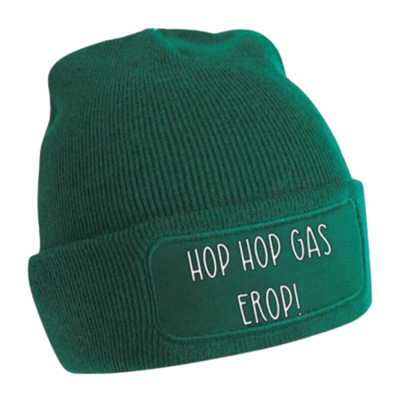 "Hop hop gas erop" muts