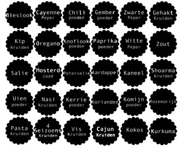 30 kruidenpotjes stickers