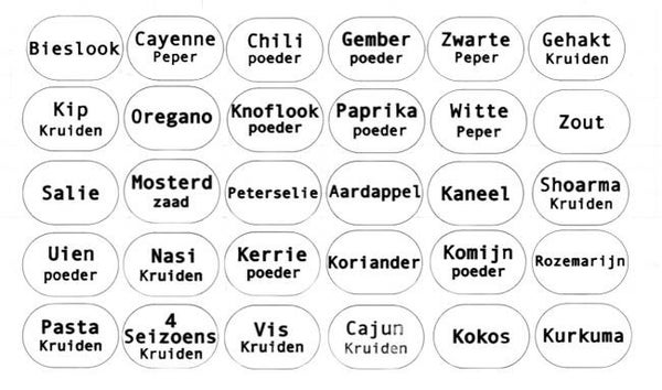 Kruiden stickers set van 30