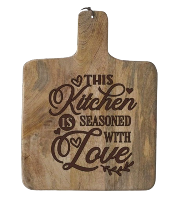 "This kitchen is seasoned with love" - Mango hout