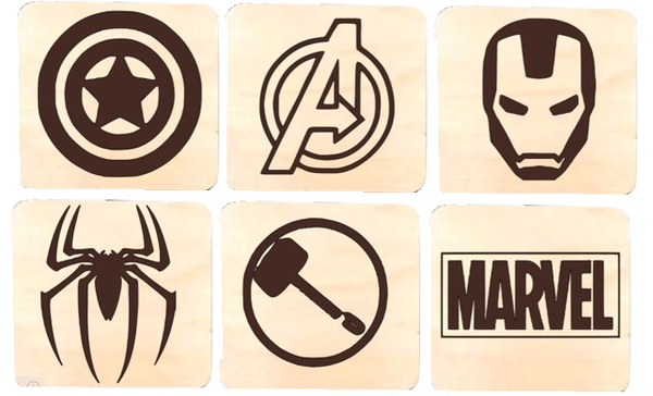 Marvel/Avengers onderzetters set van 6
