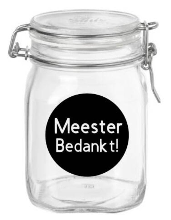 Meester bedankt - snoeppot
