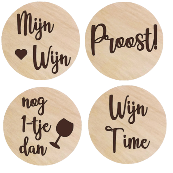 Wijn onderzetters set van 4