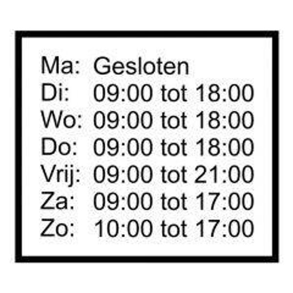 Openingstijden vierkant