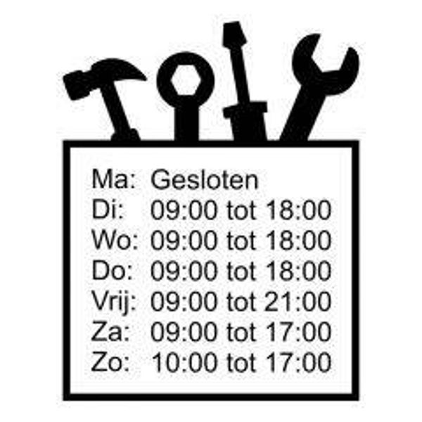 Openingstijden - Werkplaats