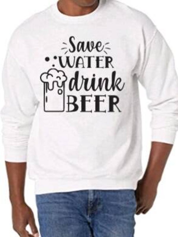 Save water drink beer - Heren trui