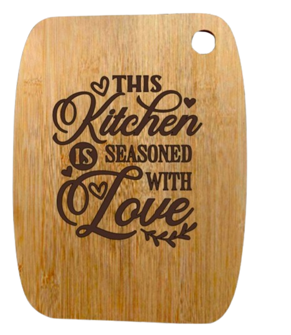 "This kitchen is seasoned with love" - Bamboo hout