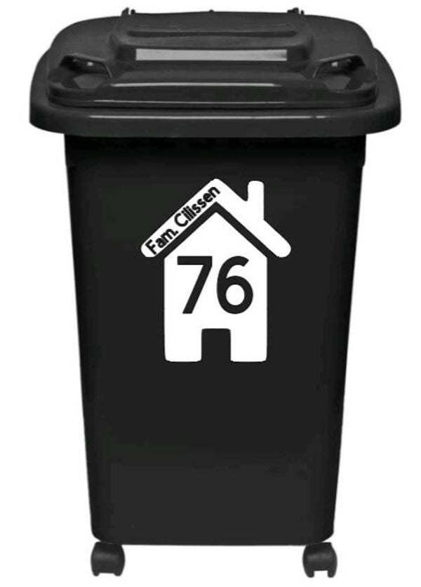 Kliko sticker huisje met huisnummer en achternaam