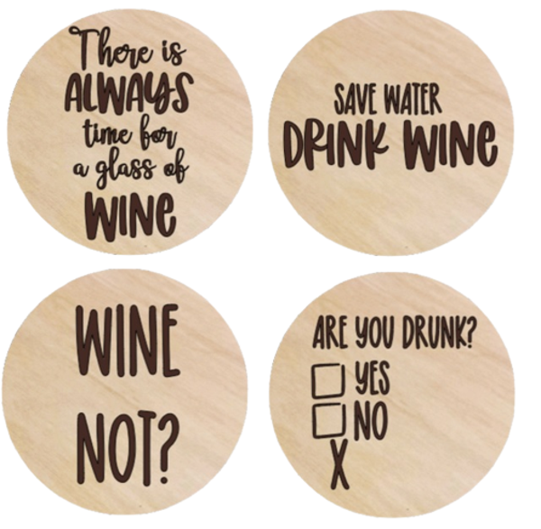 Wine onderzetters set van 4