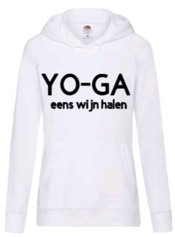 YO-GA eens wijn halen - Dames hoodie